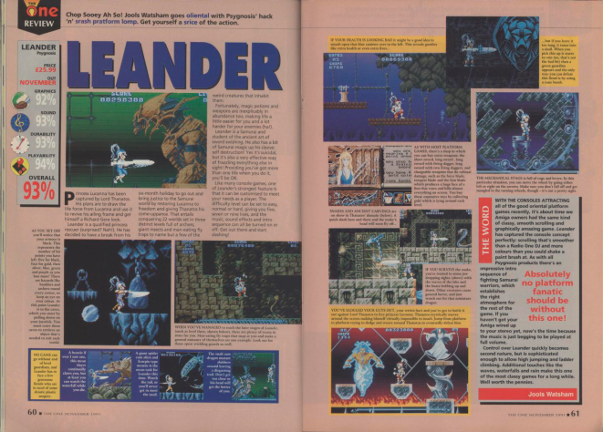 Разворот игры в&amp;nbsp;британском игровом журнале The ONE 38 номер (Ноябрь 1991).