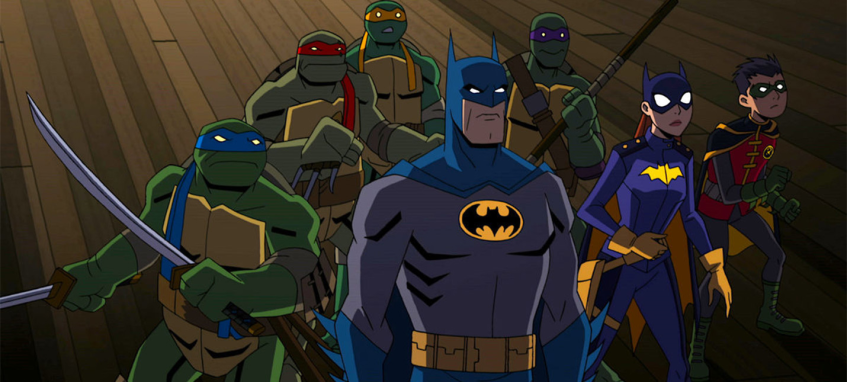 Кадр из мультфильма «Бэтмен против Черепашек-ниндзя»
