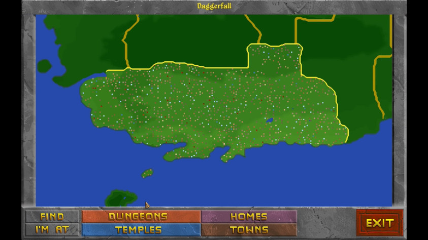 Каждая точка на карте - это город , деревня , пещера и.т.д, а это только одна область ! Их в игре 47 .
