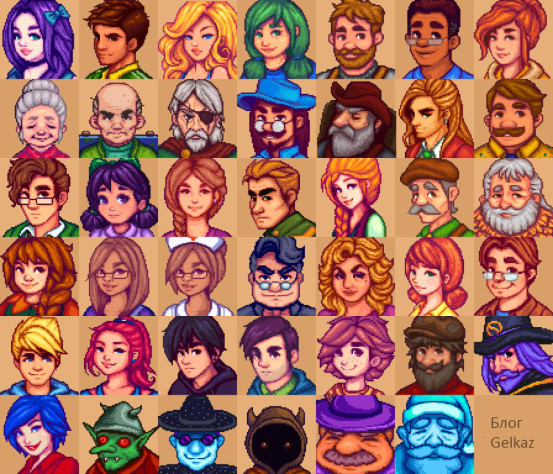 Портреты всех персонажей игры.