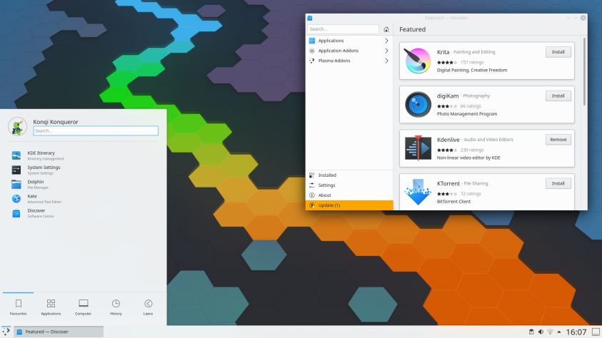 Рабочий стол KDE Plasma 5 