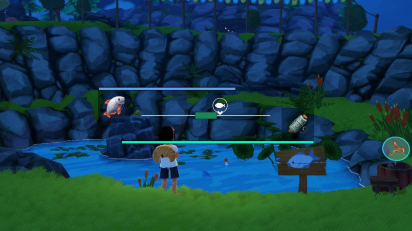 Рыбалка - просто перевёрнутый вариант из Stardew, а карта - вылитый Wind Waker. Ну и ещё в определённых местах можно нырнуть в воду и тогда игра становится 2D. Мы собираем сундуки и пополняем кислород пузырями.