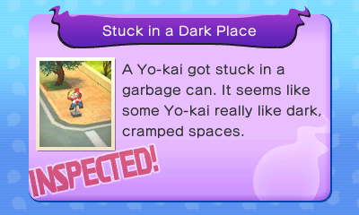 Вот и один Yo-Kai Spot с описанием места где спрятан йо-кай.