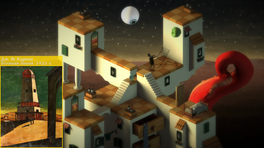 Разработчики игры Back to Bed используют цветовую гамму известного художника Джорджо де Кирико