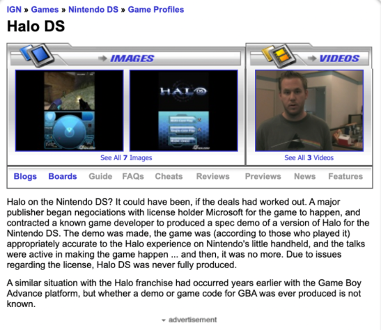 Описание Halo DS на сайте IGN