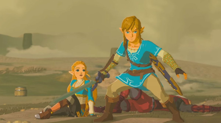 Зельда и Линк в игре The Legend of Zelda: Breath of the Wild.