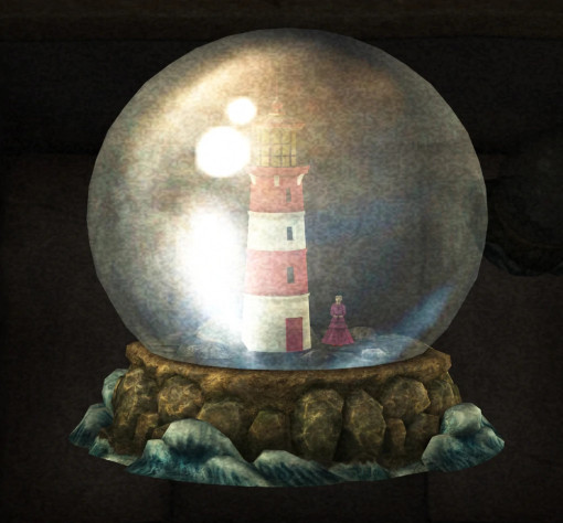 Вообще, маяк в том или ином виде всплывает на протяжении всей Shattered Memories. Например, в виде декоративного шара...