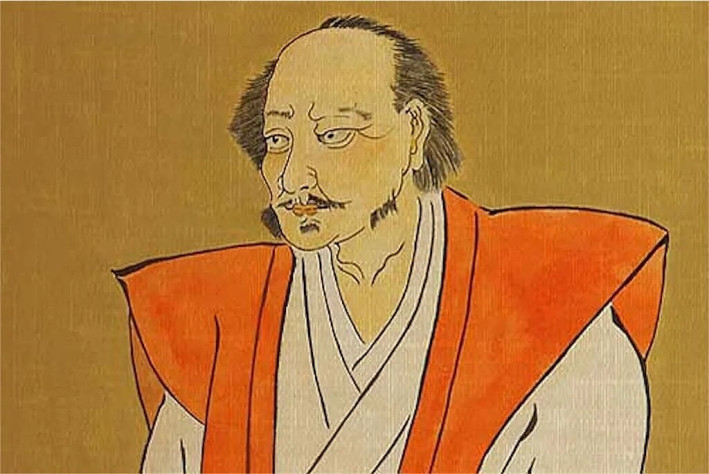 Миямото Мусаси, предположительно автопортрет и гравюра за авторством Утагава Куниёси, XVII и XVIII век.