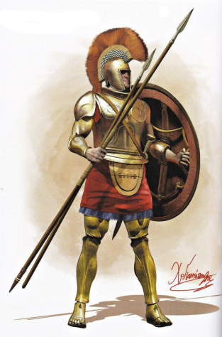 Один из вариантов того, как могли выглядеть солдаты древней Греции.