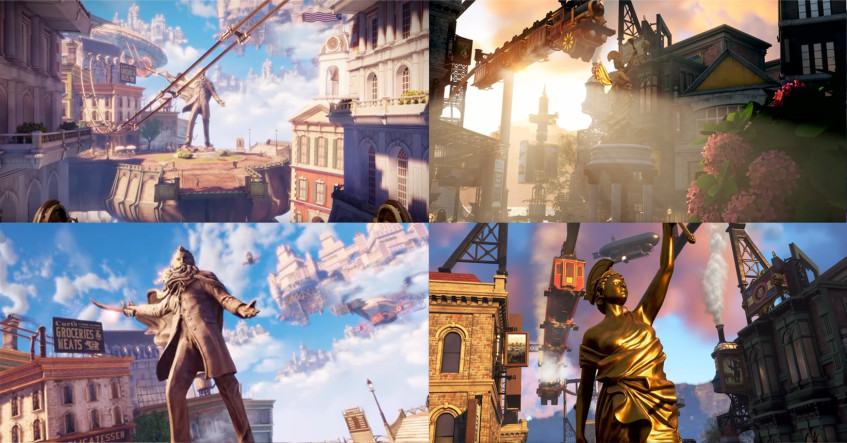 
Слева — BioShock Infinite, справа — Clockwork Revolution.
