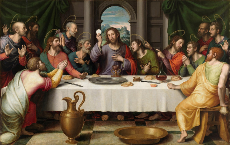 &amp;nbsp; Иисус с&amp;nbsp;гостией&amp;nbsp;на&amp;nbsp;Тайной вечере,&amp;nbsp;Хуана де Хуанеса, середина XVI века.