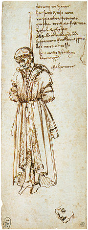 Леонардо да Винчи. Повешенный Бернардо ди Барончелли. Рисунок. 1479.