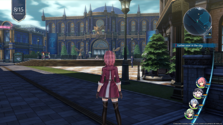 Trails of Cold Steel 4 (скрин с PS4). Центр экономики и торговли с крупнейшим на материке банком, город Кроссбелл