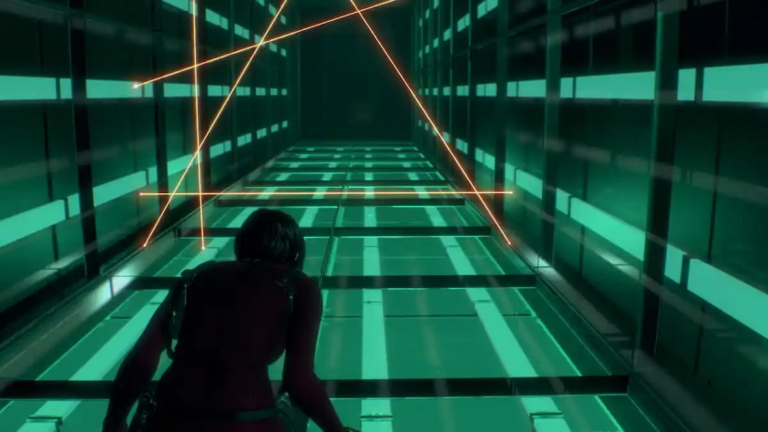 Лазерный коридор, напоминающий знаменитую сцену из фильма «Обитель зла» (2022).