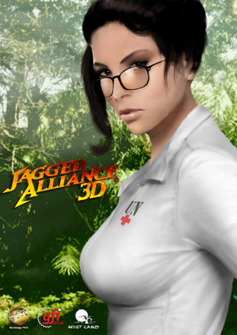 Горячие рекламные постеры Jagged Alliance 3D.