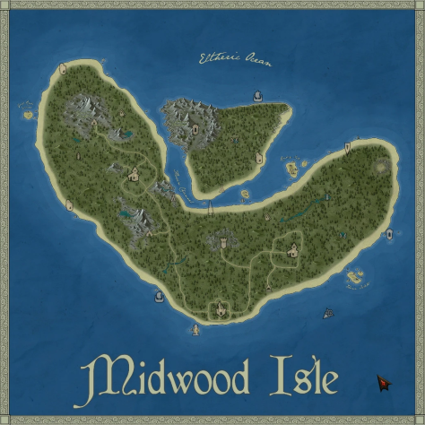 Карта острова Мидвуд в исполнении&amp;nbsp;Caites, может быть установлена отдельным сабмодом, заменяя собой 3Д карту мира (требует FWMF).