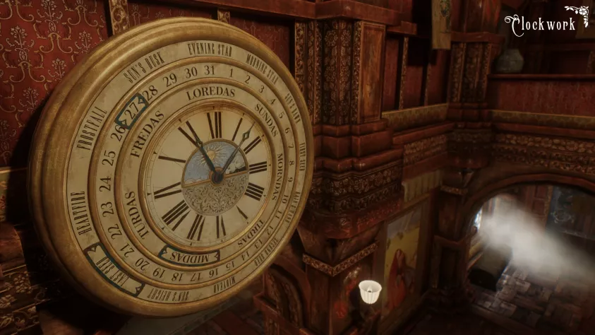 Часы в холле показывают дату в реальном времени, так еще и звенят в полдень напоминая вам что пора пить чай!