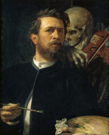 А. Бёклин, «Автопортрет со Смертью, играющей на скрипке», 1872 г.