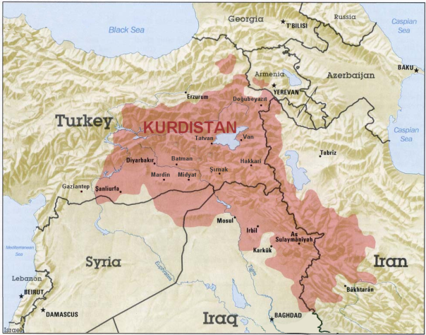 Местоположение Курдистана