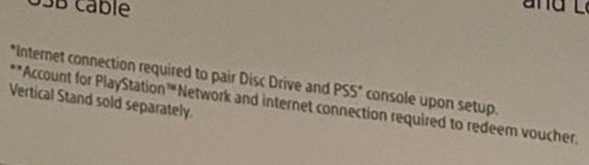 «Необходима связь с Интернетом, чтобы соединить привод с PS5 при установке».