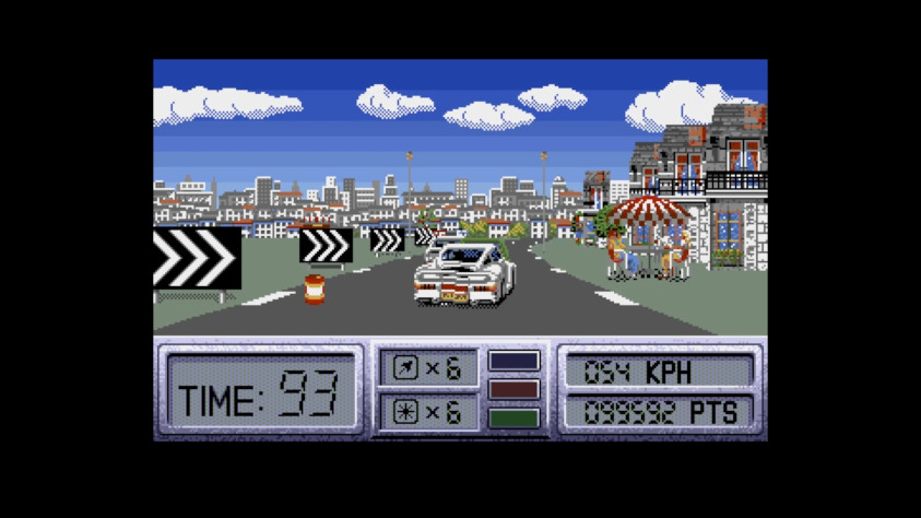 Кадр из версии Out Run Europa для Commodore Amiga, 1991 год