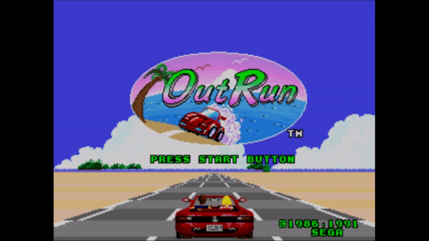 Кадр из версии Out Run для Sega Mega Drive, 1991 год
