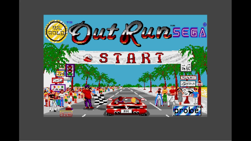 Кадр из версии Out Run для Atari ST, 1987 год