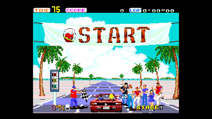 Кадр из версии Out Run для PC Engine, 1990 год