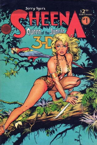 Обложка комикса Sheena: Queen of the Jungle 3-D Special за авторством Дэйва Стивенса, май 1985