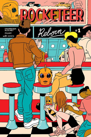 Предварительная обложка первого выпуска комикса Rocketeer Reborn, 2019