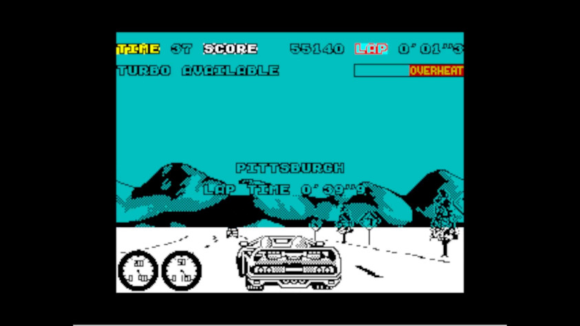 Кадр из версии Turbo OutRun для ZX Spectrum, 1990 год