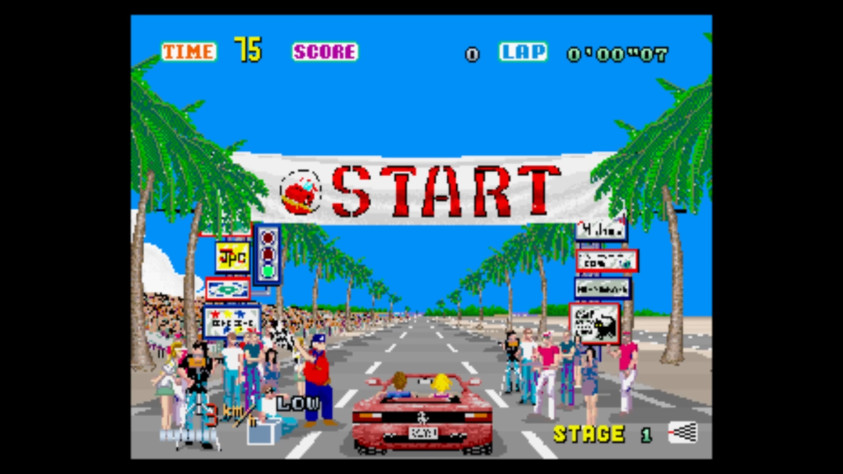 Кадр из версии Out Run для Sega Saturn, 1996 год