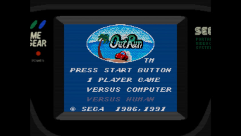 Кадр из версии Out Run для Sega Game Gear, 1991 год