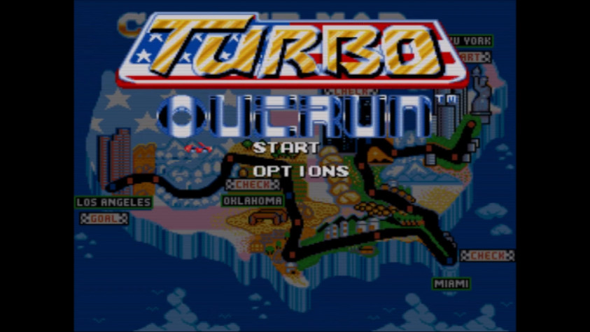 Кадр из версии Turbo OutRun для Sega Mega Drive, 1992 год