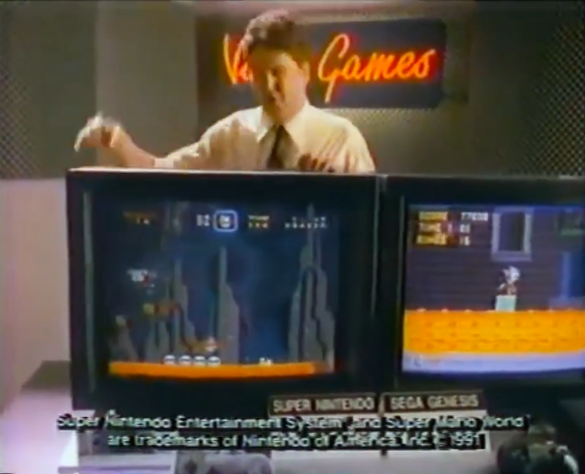 Новая провокационная реклама Sega of America, в которой покупатель полностью игнорирует похвалы продавца по поводу Super Nintendo, и вместо SNES выбирает Genesis