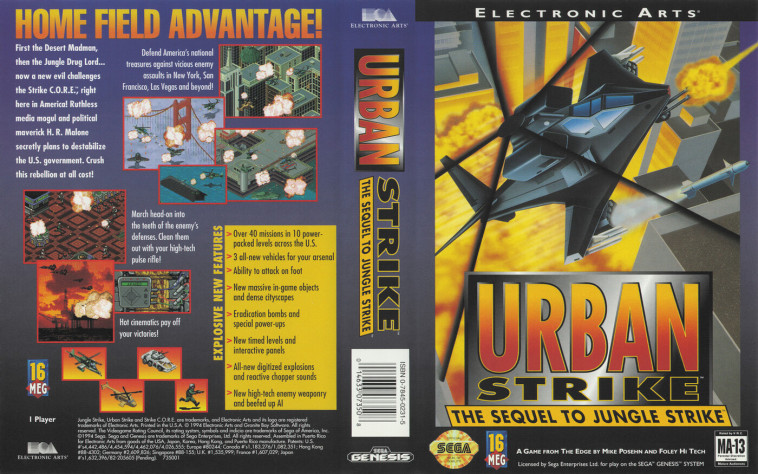 Urban Strike - одна из популярнейших игр на Genesis от Electronic Arts
