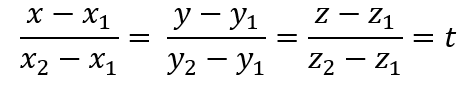 Каноническое уравнение прямой в пространстве