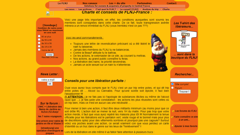 Сайт французского объединения по освобождению садовых гномов