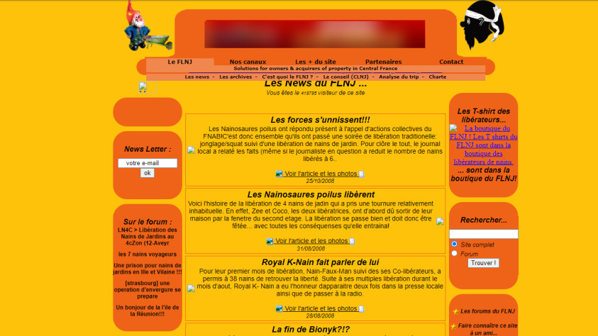 Сайт французского объединения по освобождению садовых гномов