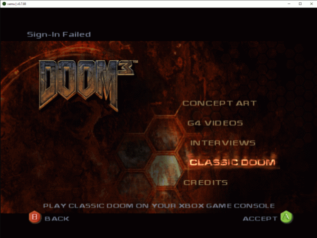 Игра запускается исключительно через оболочку Doom 3