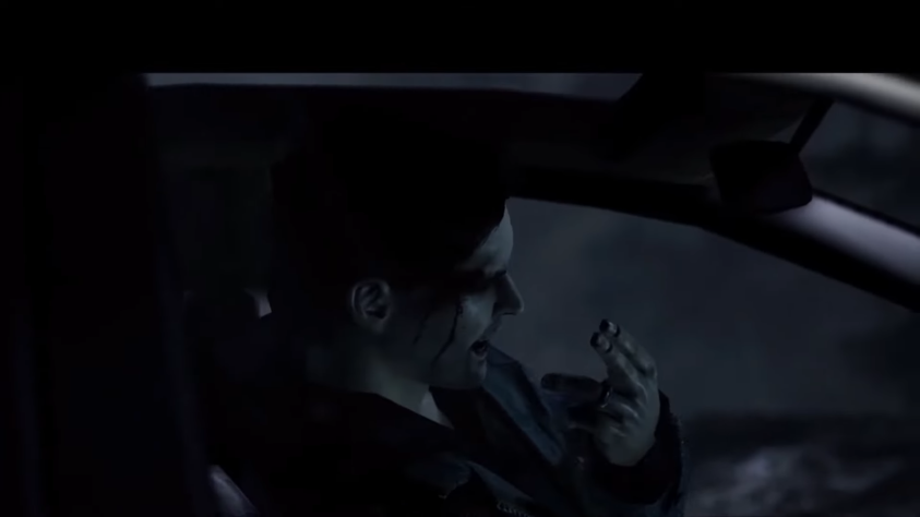 Сцена из игры, когда Алан просыпается в разбитой машине