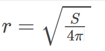 формула радиуса по площади сферы