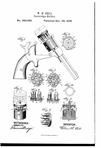 Патент W.H. Bell 1879 года для быстрого заряжания рвеольвера