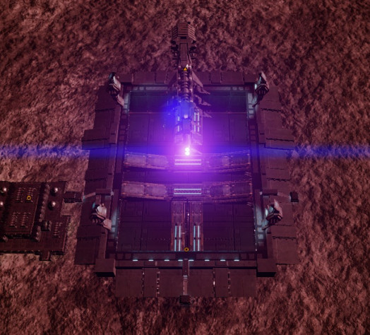 А вот так выглядит Mining Terminal и взлетающий с него Large Asteroid Ship. Им, кстати, нельзя управлять(