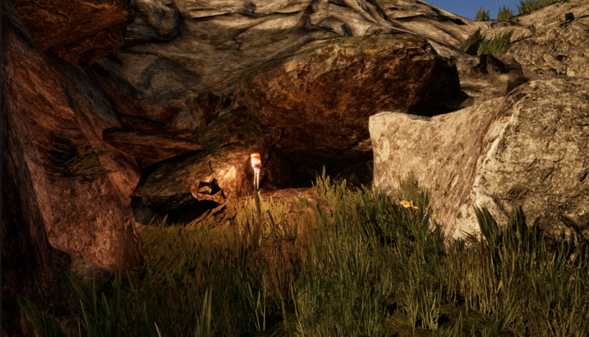 Скриншот из игры - вход в пещеру
