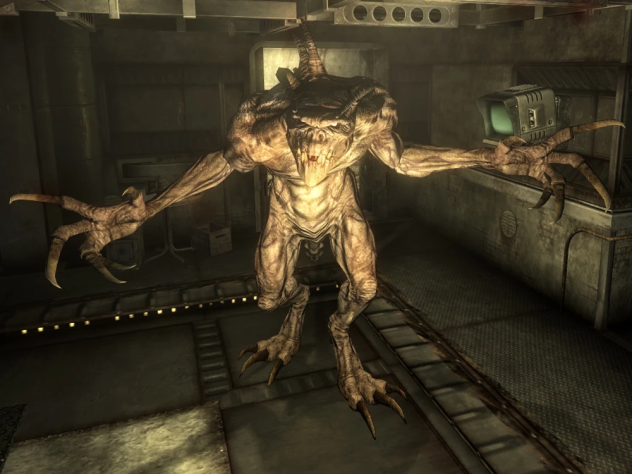 В&amp;nbsp;Fallout 3 от&amp;nbsp;Bethesda Анклав придумал другой способ превратить Когтей смерти в&amp;nbsp;оружие: на&amp;nbsp;них насадили кибернетические импланты, которые позволяют управлять разумом существа.