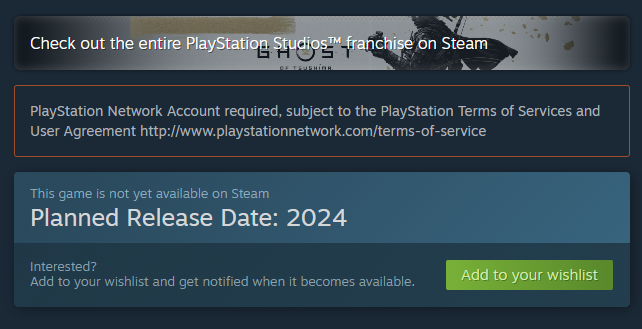 Предупреждение о&amp;nbsp;требовании аккаунта&amp;nbsp;PSN.