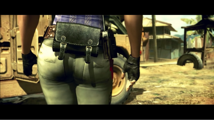 Самая первая кат-сцена со знакомством Криса и Шевы в Resident Evil 5