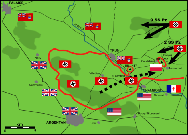 Немецкая контратака против канадско-польский позиций. 20&amp;nbsp;августа 1944 года