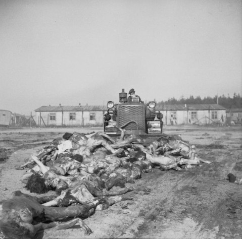 Британский солдат с&amp;nbsp;помощью бульдозера образует братскую могилу